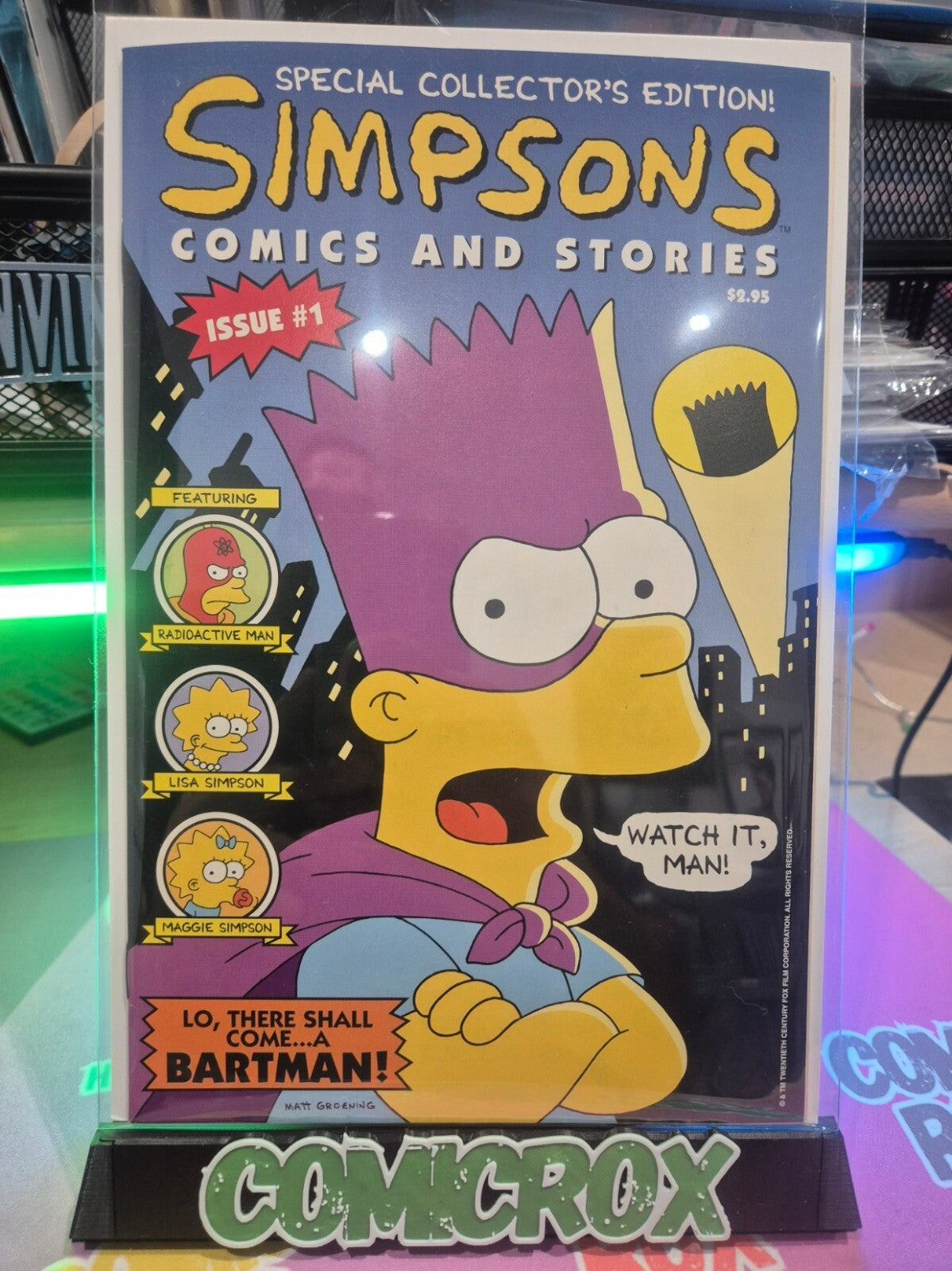 Simpsons #1, 1993, 1st App Simpsons in Comics, with Polybagged Poster, NM+