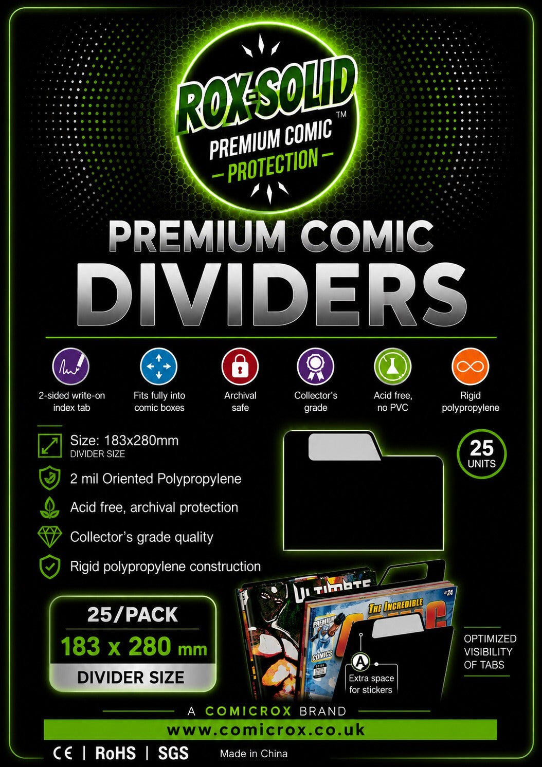 COMING SOON ** Rox-Solid PREMIUM Comic Dividers (Pack of 25x)