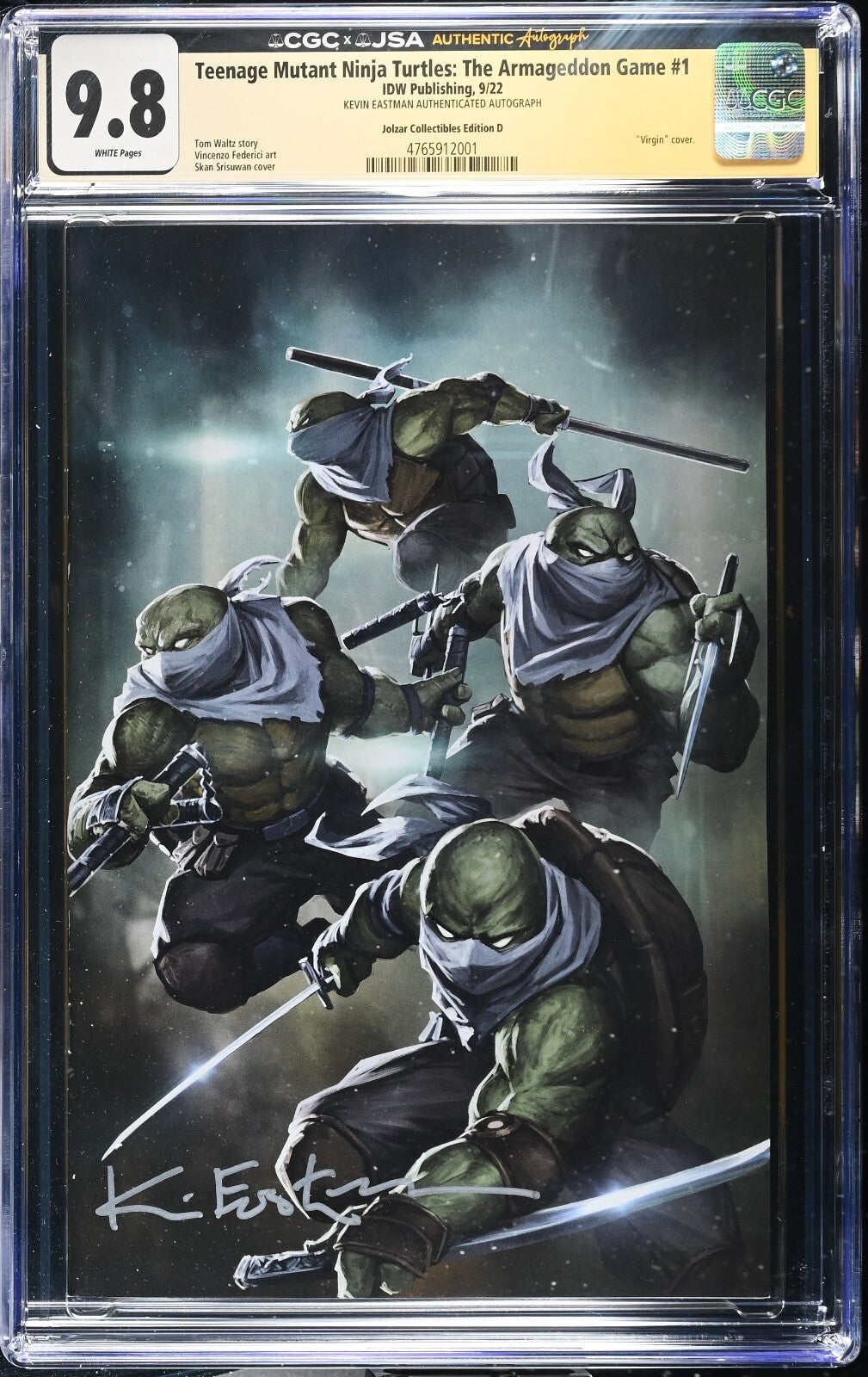 TMNT: The Armageddon Game #1, CGC/JSA 9.8 TOP POP! Eastman Signed
