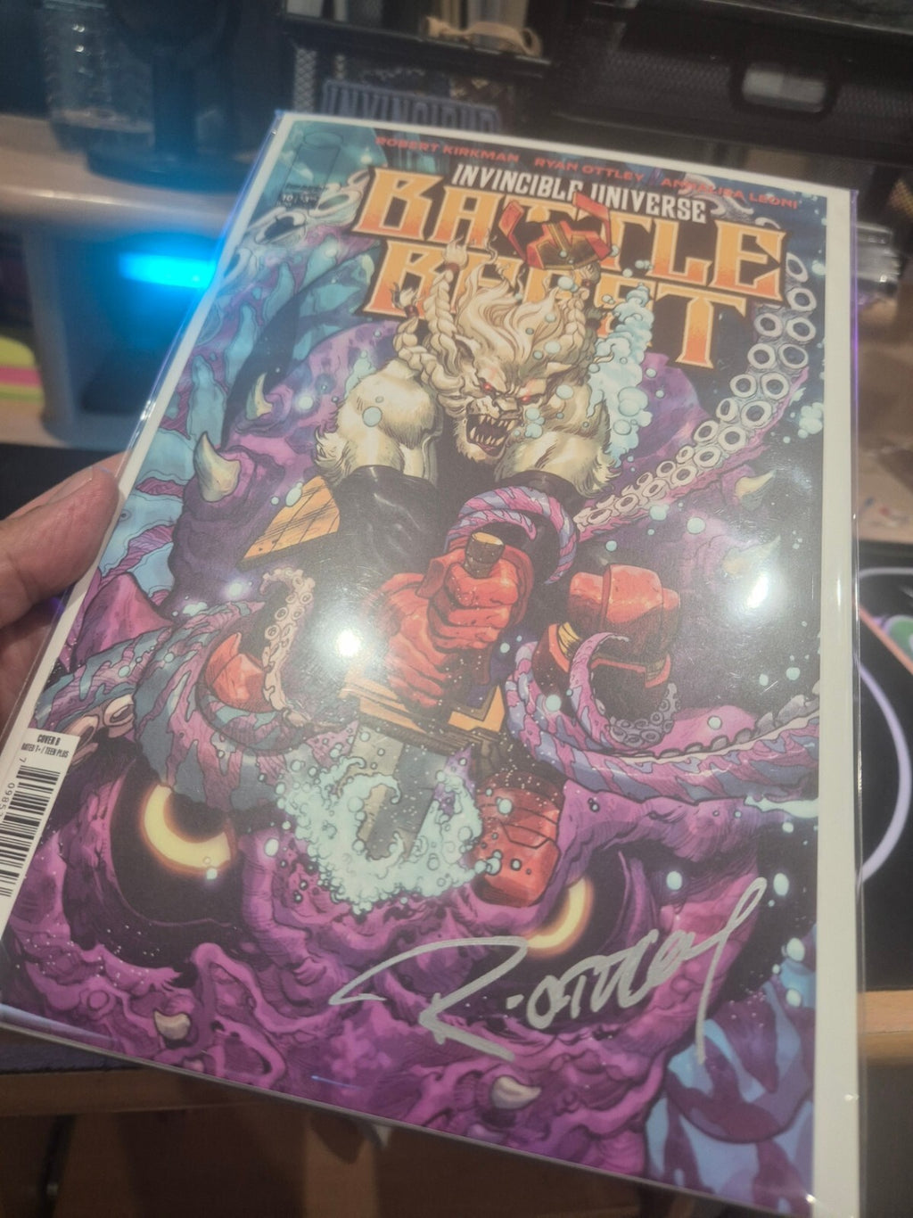 Battle Beast #10, SIGNED BY OTTLEY with COA, CHROME SIG, Invincible, NM+