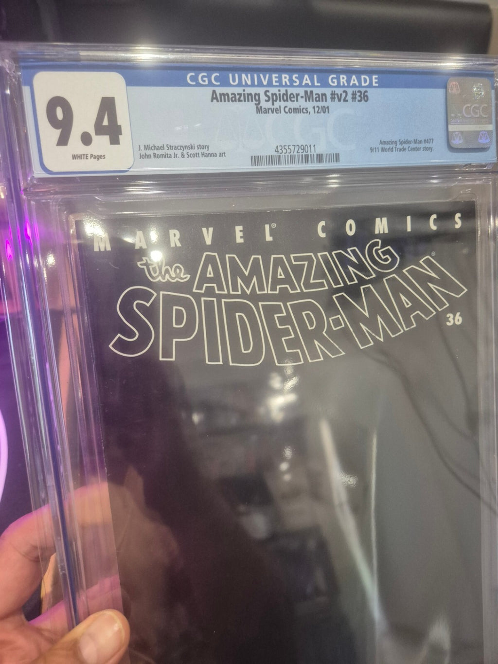 Amazing Spider-Man #36, CGC 9.4, Black 9/11 Tribute Cover
