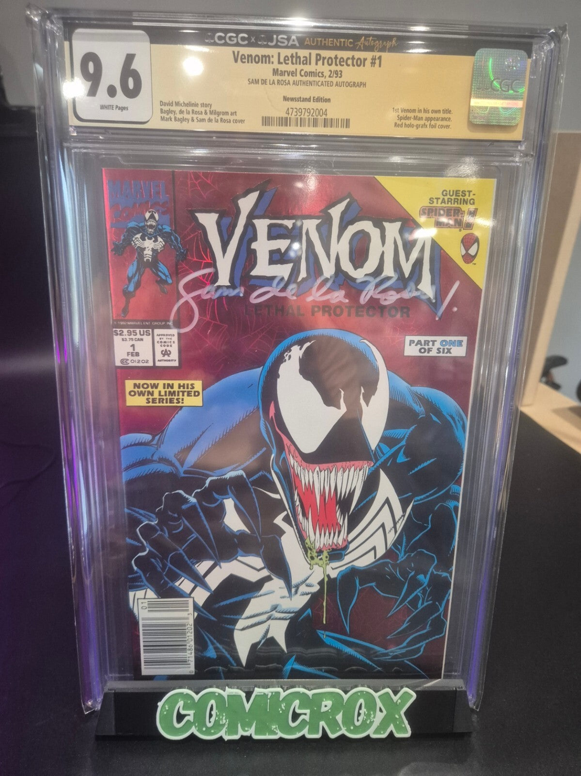 Venom Lethal Protector #1, CGC/JSA 9.6 Signed Sam de La Rosa