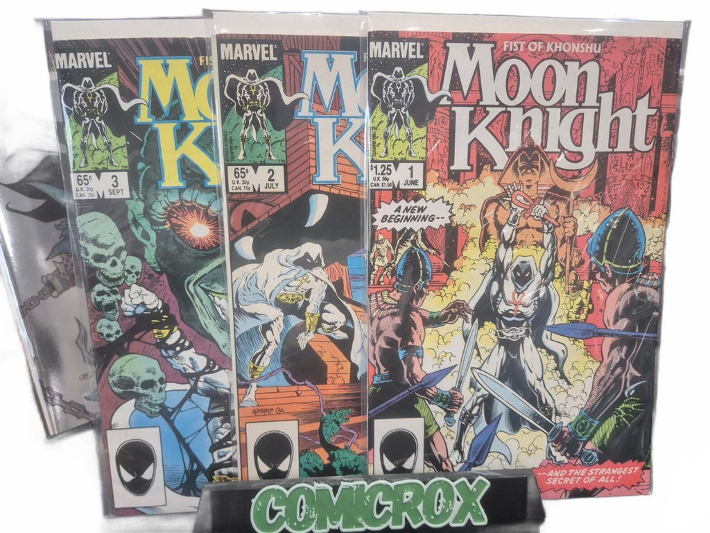 Moon Knight Fist of Khonshu Set, 1985, Issues 1, 2 & 3, NM-