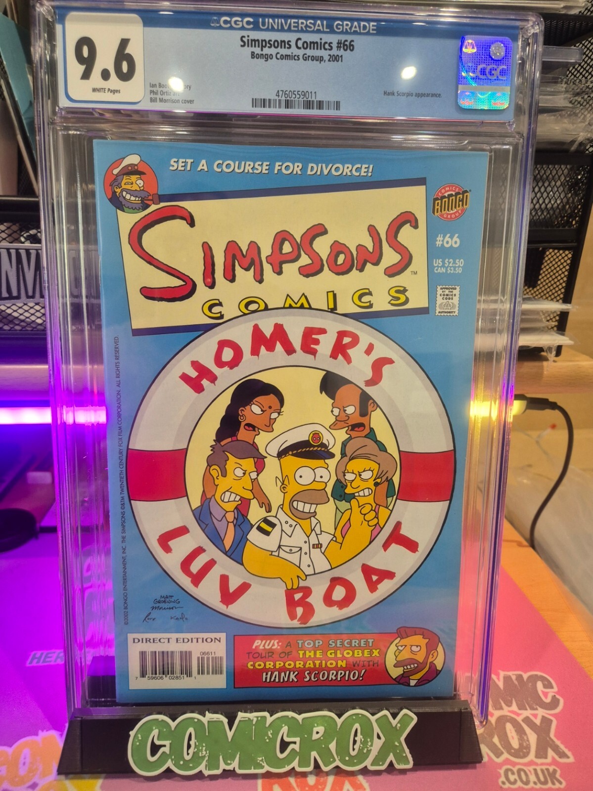 Simpsons #66, CGC 9.6, 2001, Bongo Comics, Bill Morrison Cover