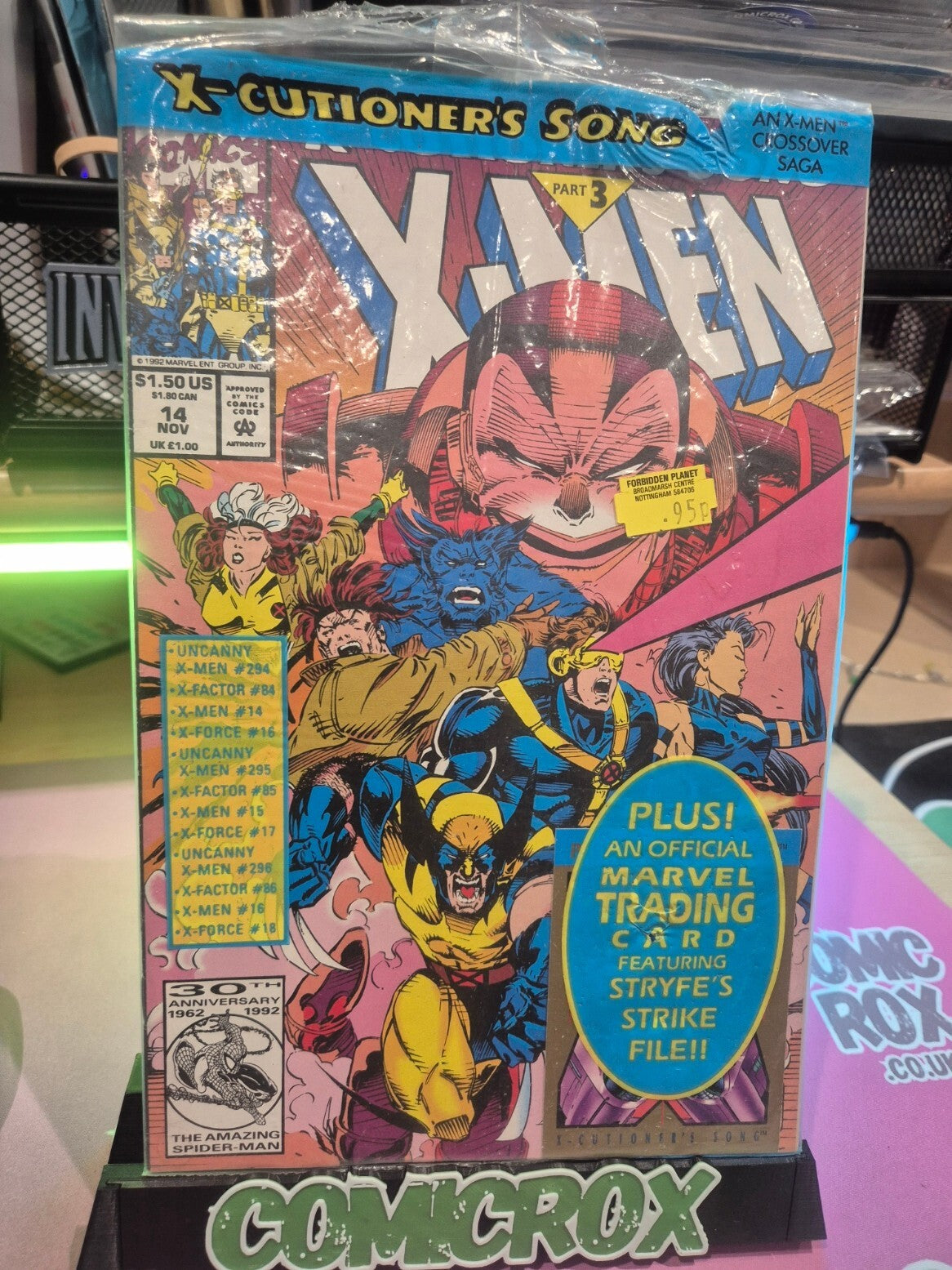 X-Men #14, 1993, X-Cutioners Song, Unopened Polybag with Trading Card, NM
