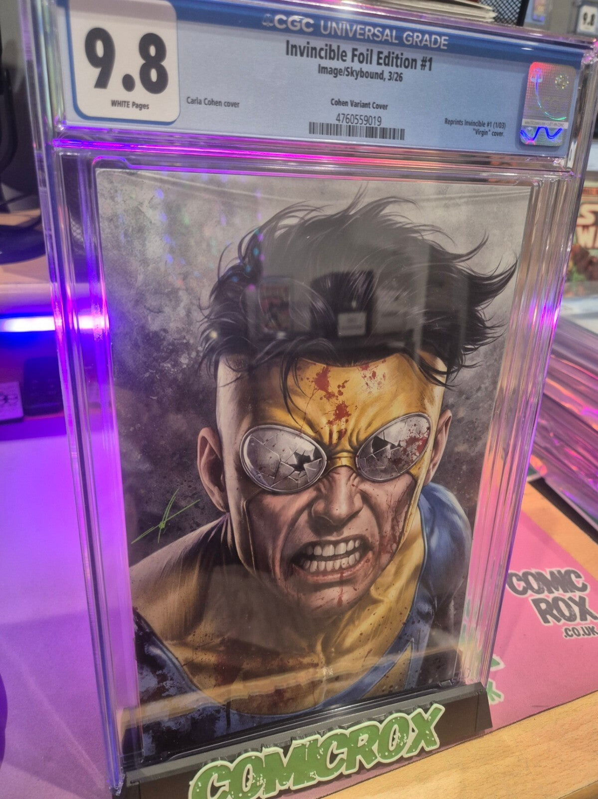 Invincible #1, CGC 9.8, Ltd 1500, Carla Cohen, Megacon Exclusive