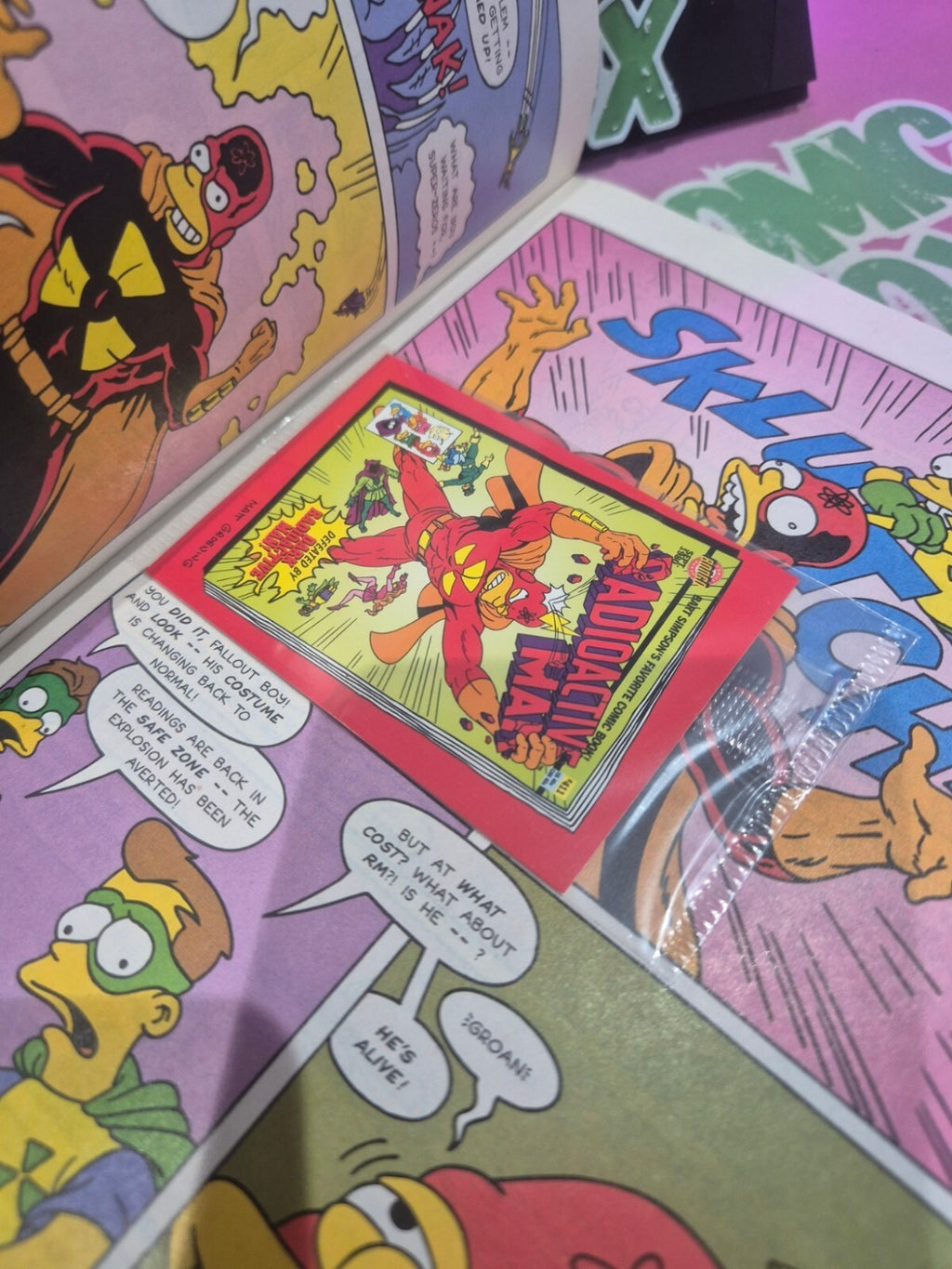 Radioactive Man #412, 1994, Bongo Comics, Trading Card Attached NM 9.4