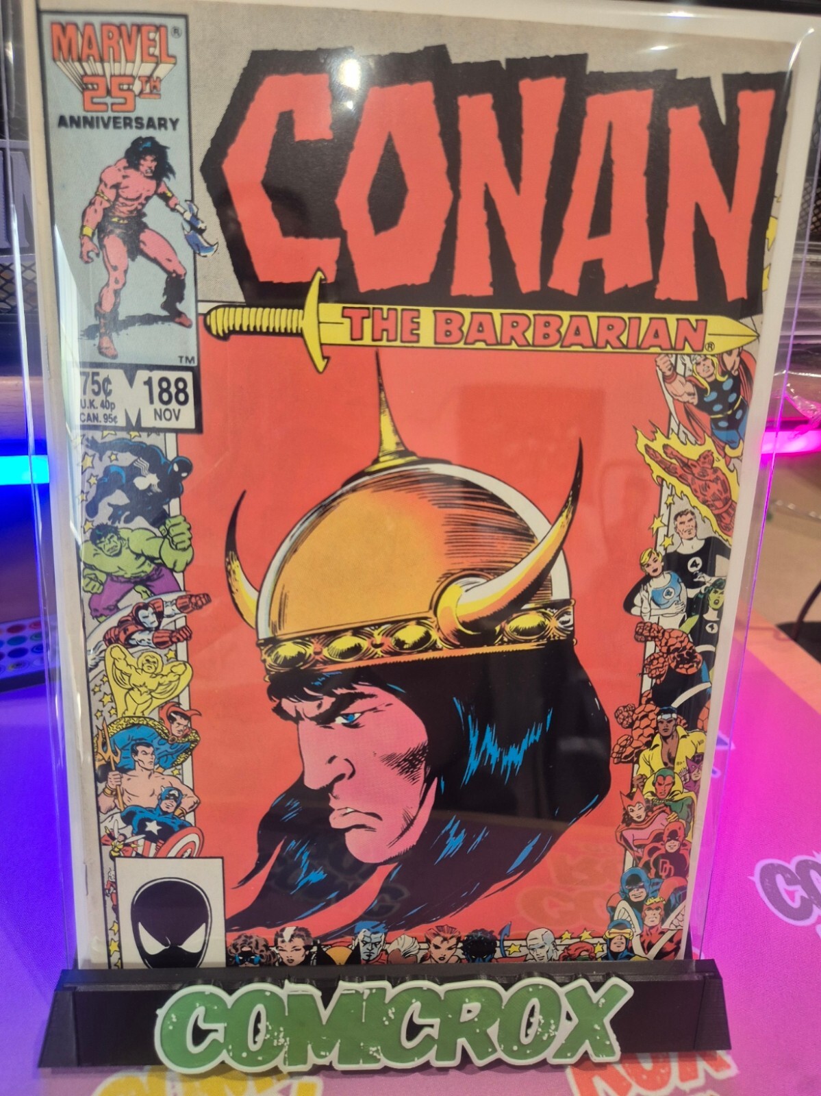 Conan The Barbarian #188, 1986, Marvel 25th Anniversary Cover, 9.6/9.8