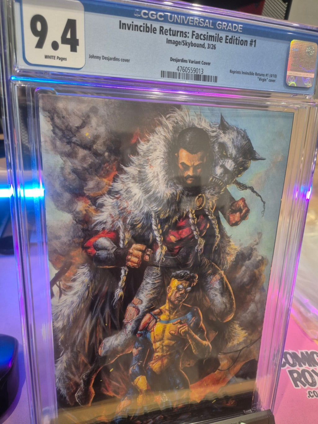 Invincible Returns #1, CGC 9.4, Desjardins Exclusive Fascimile Variant Ltd. 1500