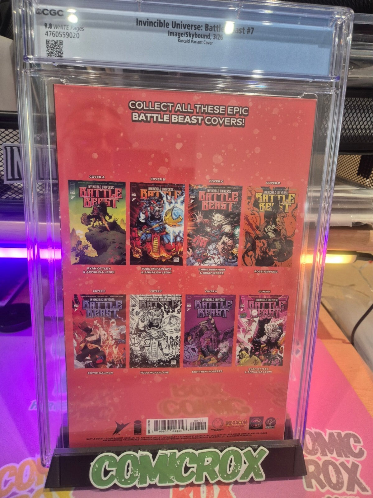 Battle Beast #7, CGC 9.8, Top Pop! Ryan Kincaid MegaCon Exclusive Ltd. 1000