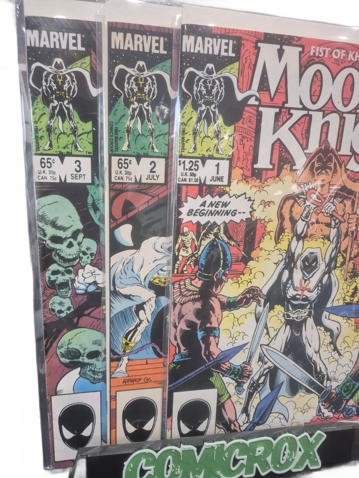 Moon Knight Fist of Khonshu Set, 1985, Issues 1, 2 & 3, NM-