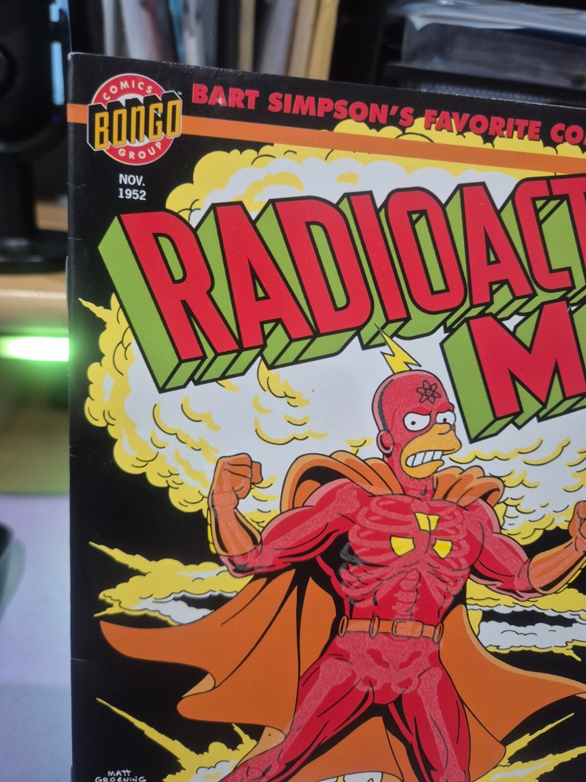 Radioactive Man #1, 1993, GITD & Poster Still Attached, Bongo, NM- (9.0/9.2)