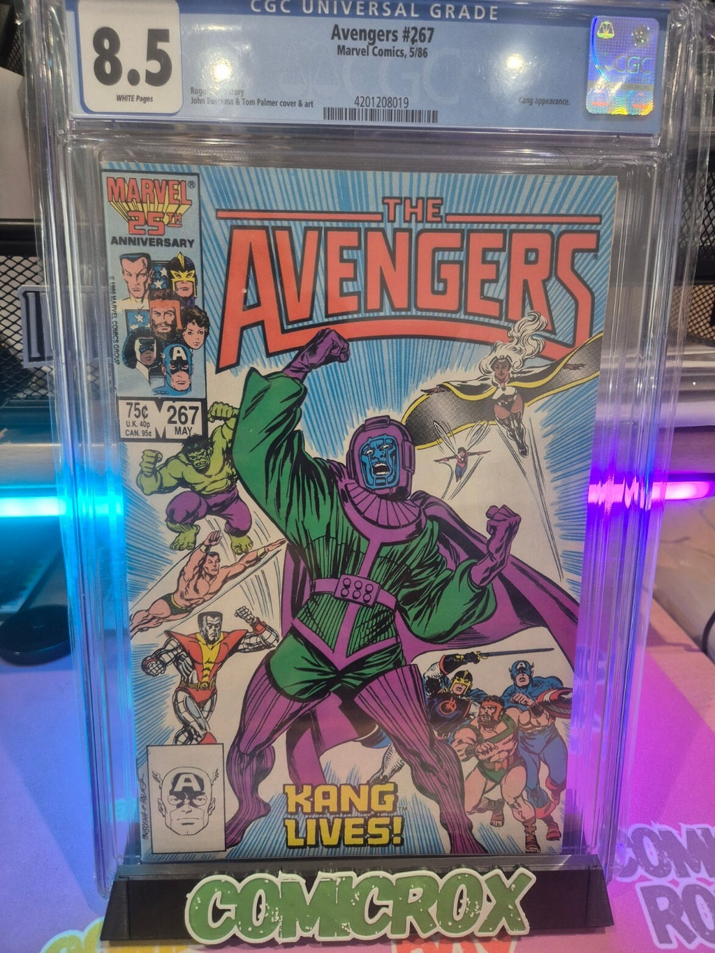The Avengers #267, CGC 8.5, 1986, 1st team app. The Council of Kangs