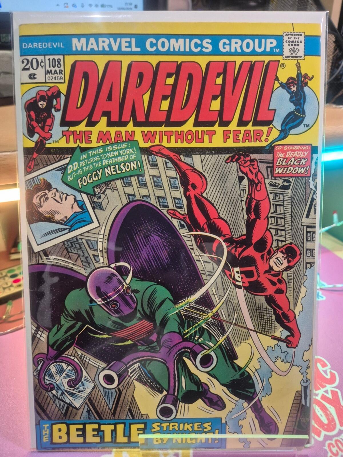 Daredevil #108, 1974, 20 Cents copy, KEY ISSUE, High Grade VF+