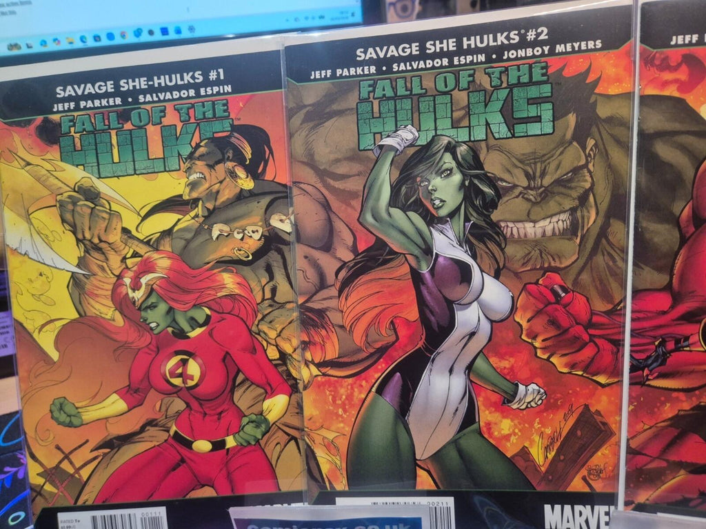 Fall of the Hulks Savage She-Hulks #1-3, Complete Set, 2010, J Scott Campbell NM