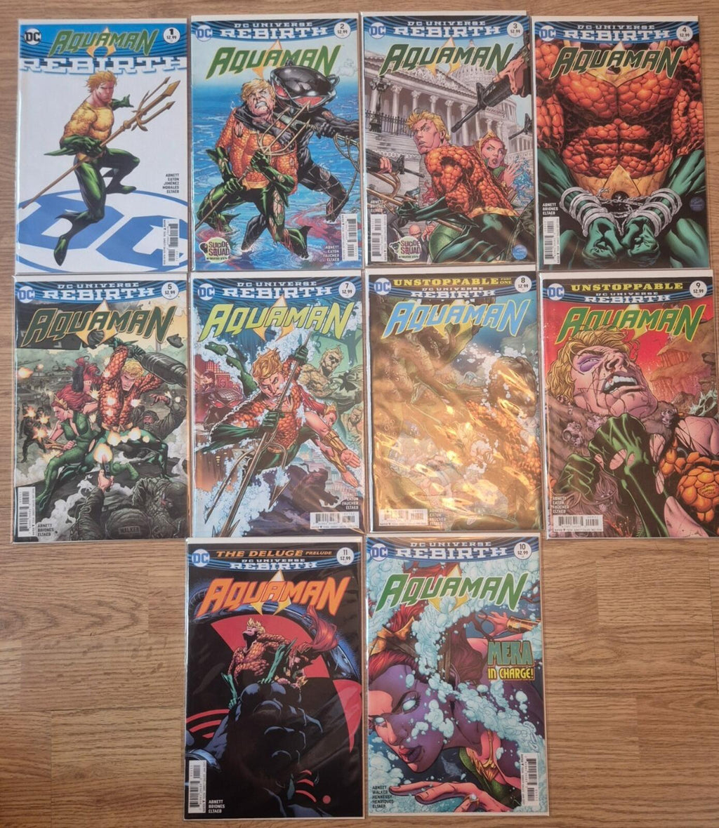 AQUAMAN DC REBIRTH 1 2 3 4 5 7 8 9 10 11 (Missing #6) 2016, High Grade