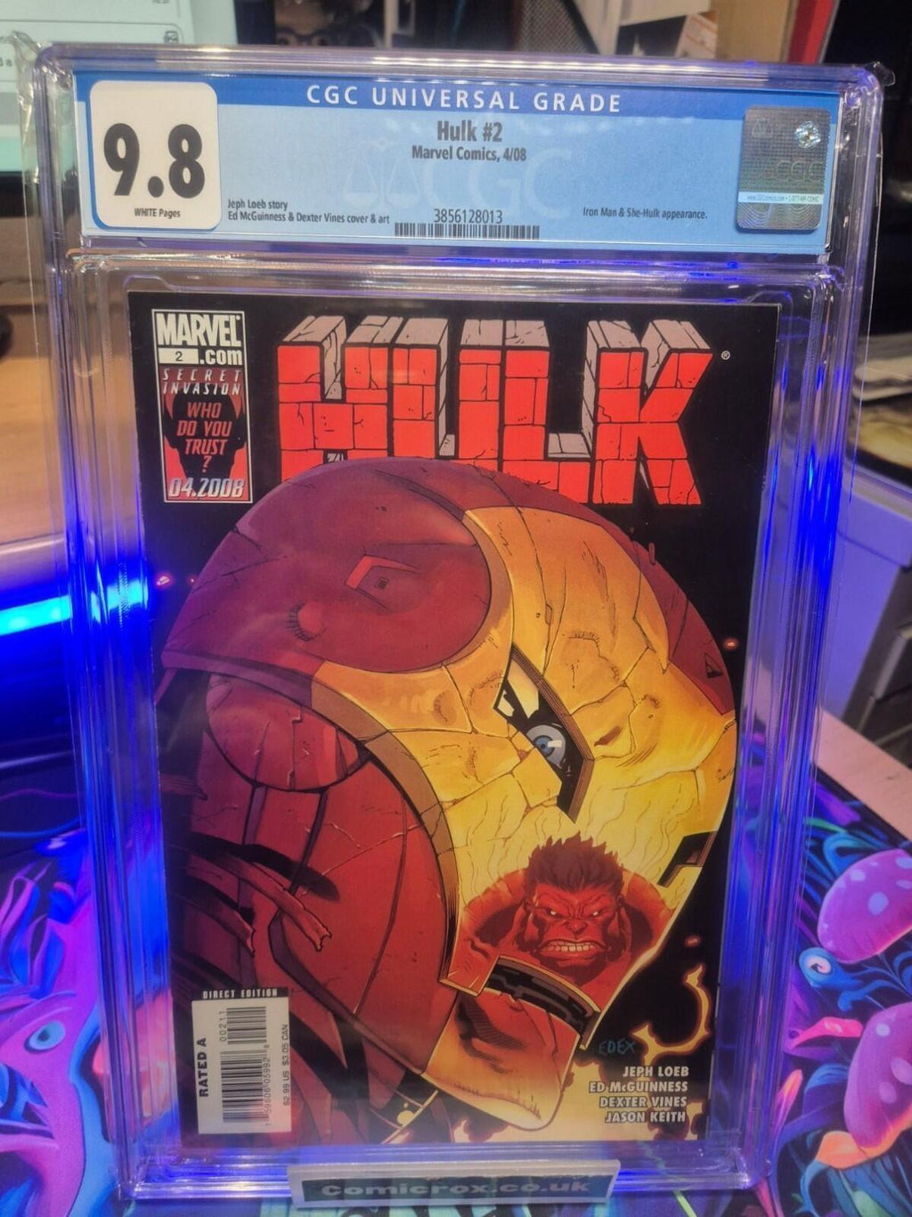 HULK #2, CGC 9.8, 2008, 1st full appearance of Red Hulk 1st A-bomb