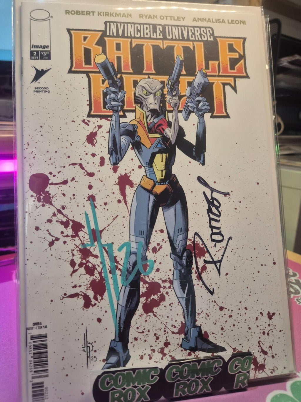 Battle Beast #2, 2nd Print, 2x Signed Howard & Ottley COA, NM