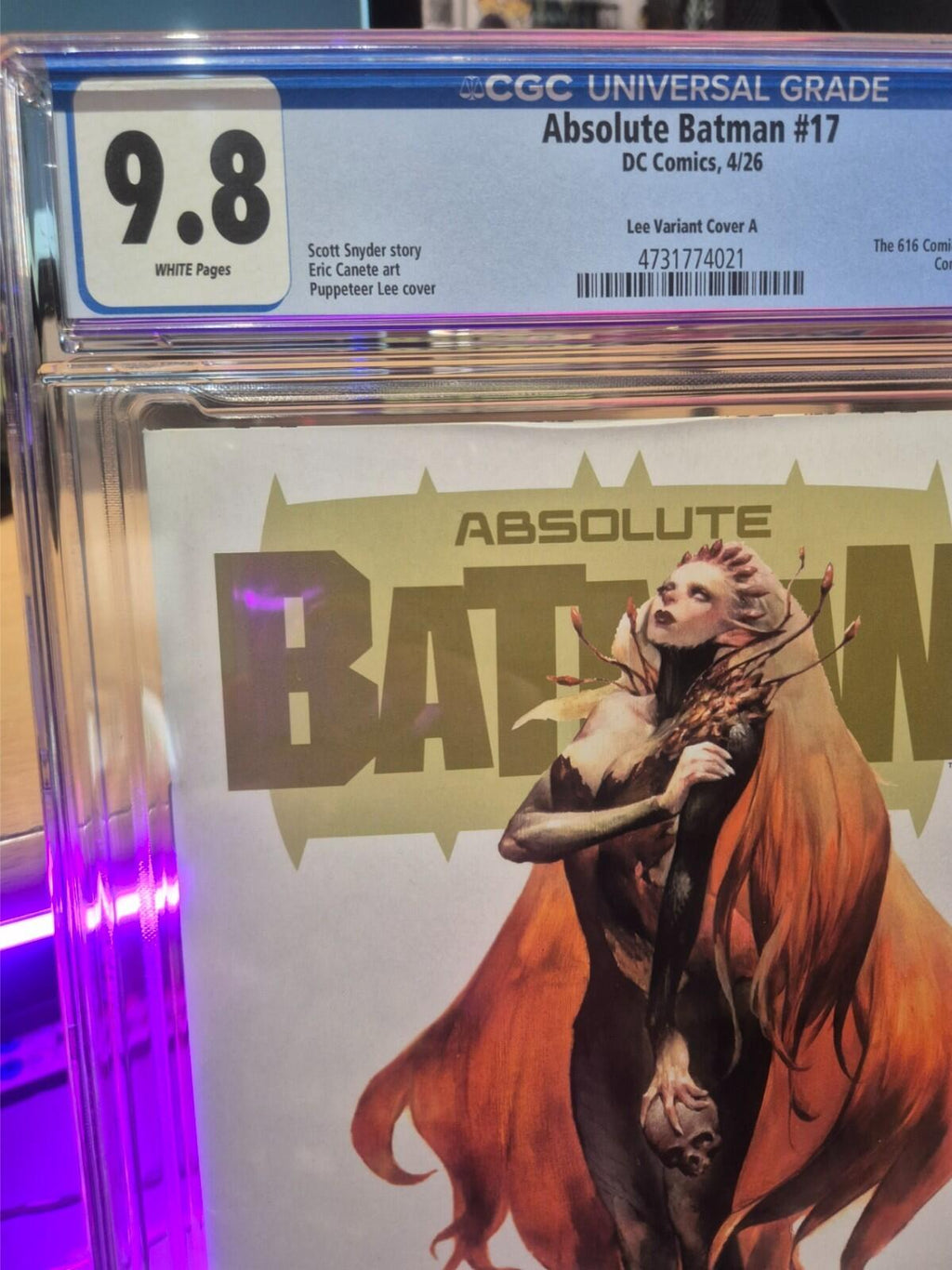 Absolute Batman #17, CGC 9.8 TOP POP!  Puppeteer Lee Exclusive Variant 2026