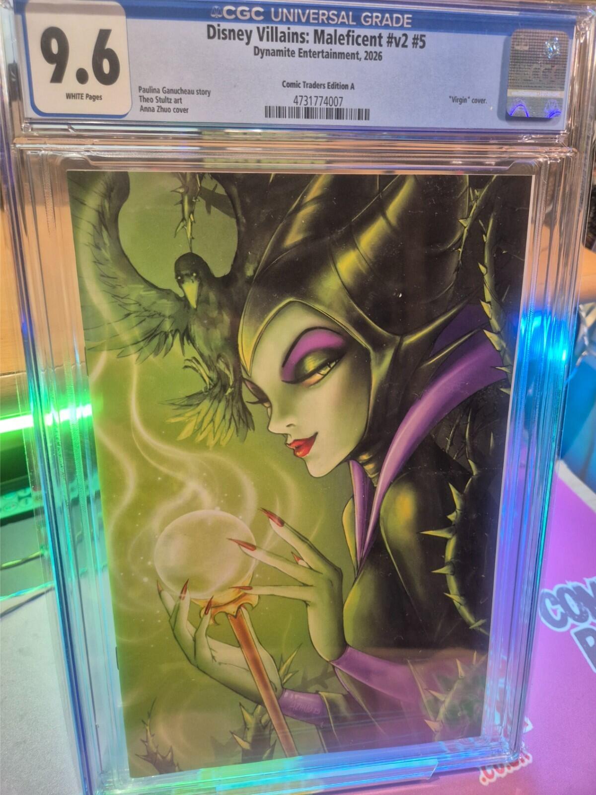 Disney Villains: Maleficent #5, CGC 9.6,  Anna Zhuo Green Virgin Variant