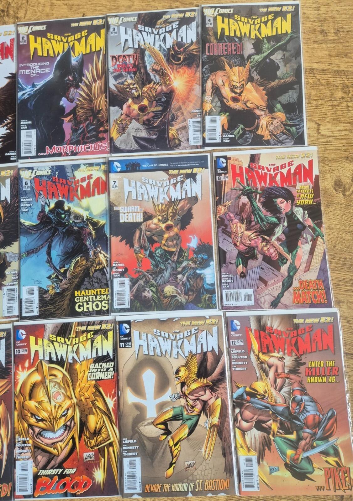 Savage Hawkman #1 - #12, (12 Books) DC New 52, All Bagged and Boarded VF/NM
