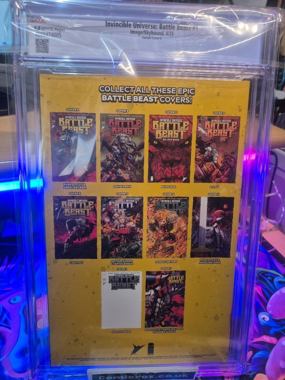Invincible Universe Battle Beast #1 CGC 9.8, 1:25 Variant Cover by E Kael Ngu