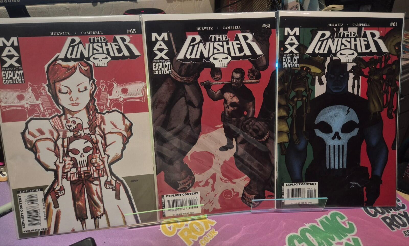 The Punisher Set, Issues #61, 62 & 63, Dave Johnson 2008, All NM
