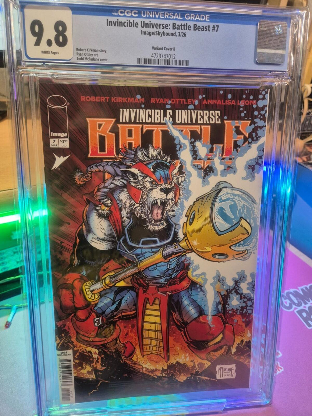 Invincible Universe Battle Beast #7, CGC 9.8, 1st Print, Todd McFarlane Variant