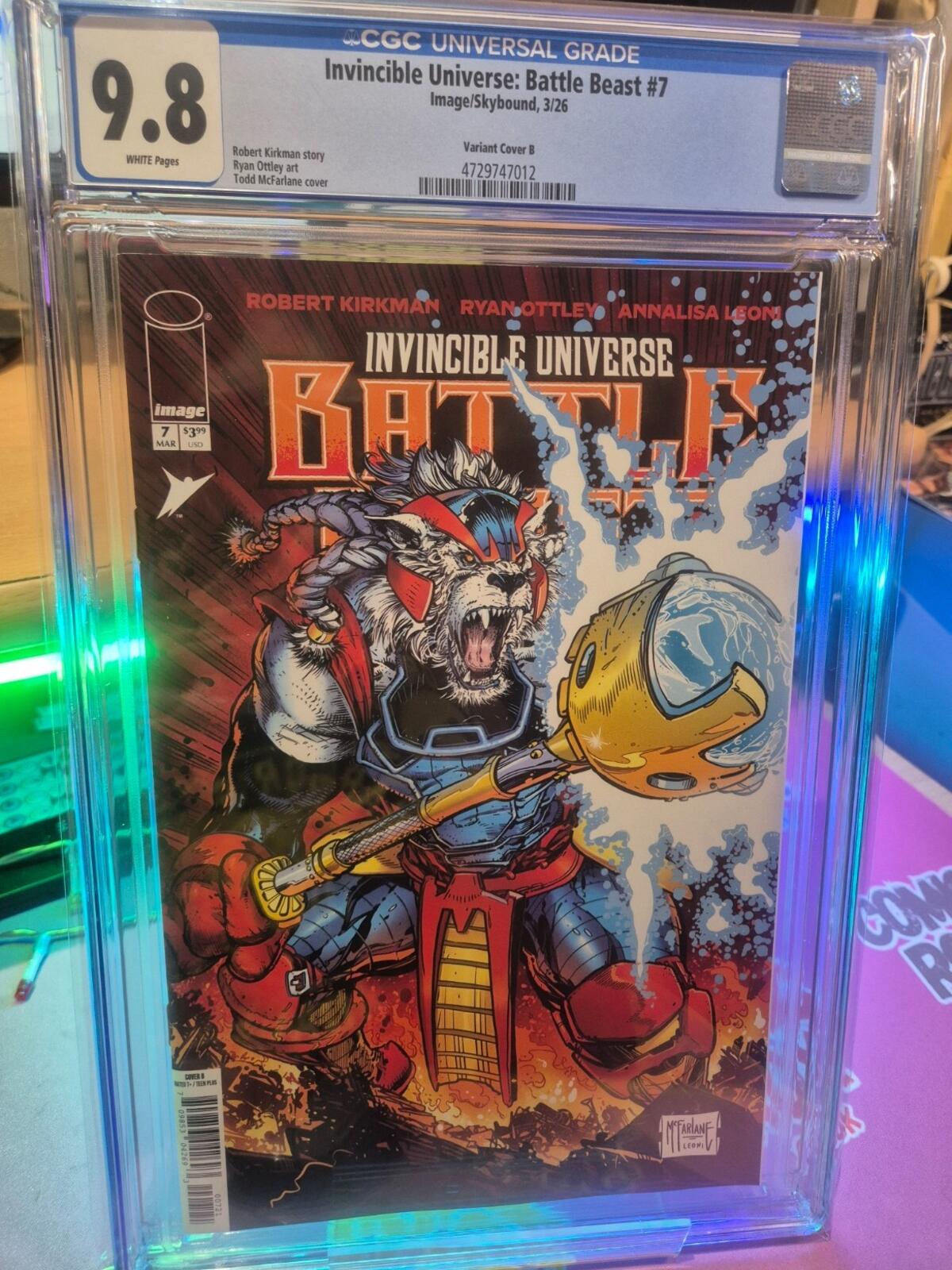 Invincible Universe Battle Beast #7, CGC 9.8, 1st Print, Todd McFarlane Variant