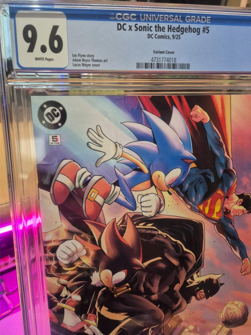 DC X Sonic The Hedgehog #4 CGC 9.6, Daniele Di Nicuolo Variant