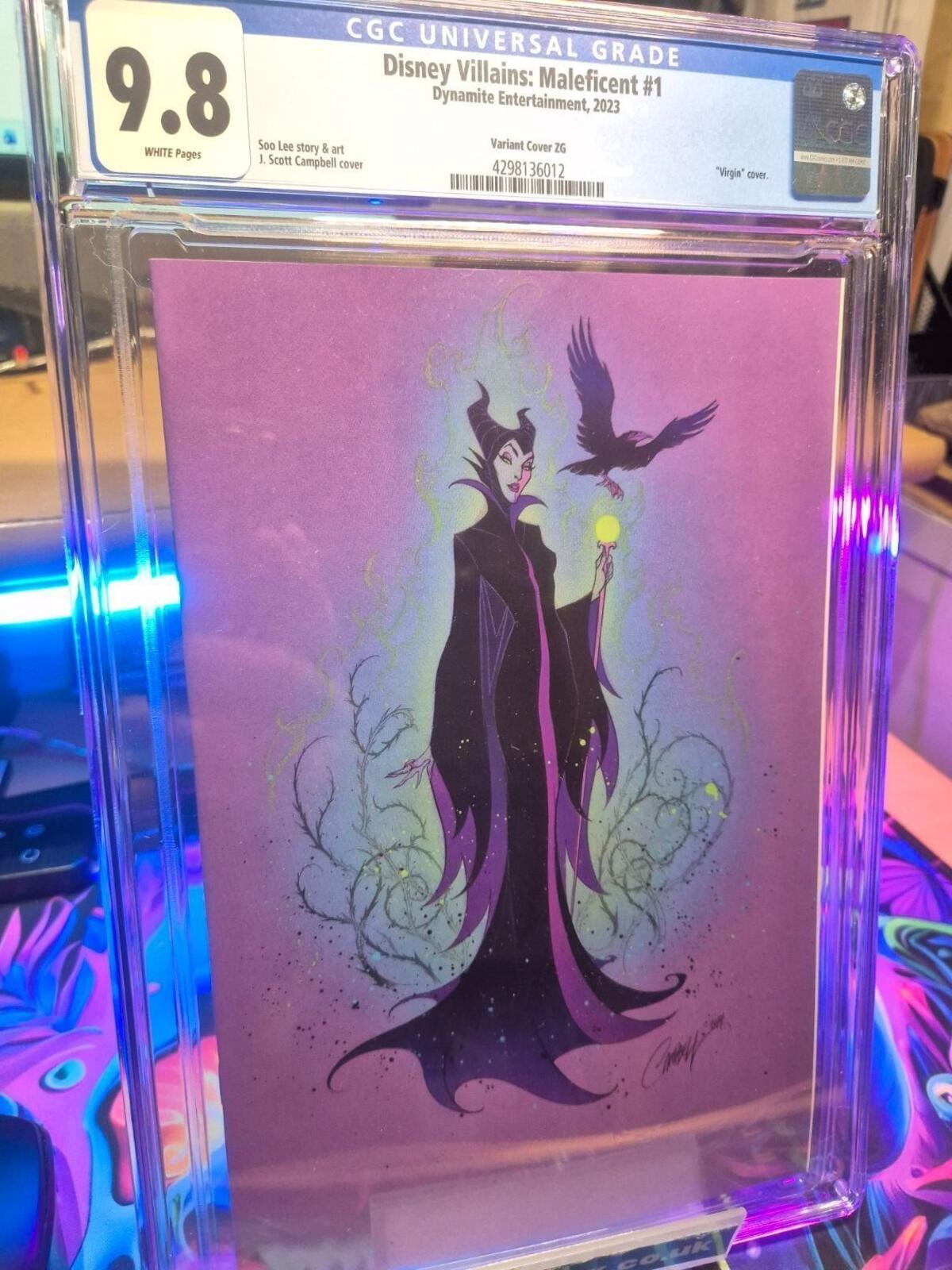 Disney Villains: MALEFICENT #1 J. Scott Campbell Incentive Virgin Var CGC 9.8