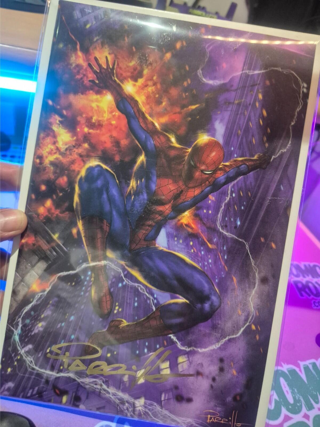 NON-STOP SPIDER-MAN #1, Virgin - Signed by Lucio Parrillo, with COA, Gold Sig NM