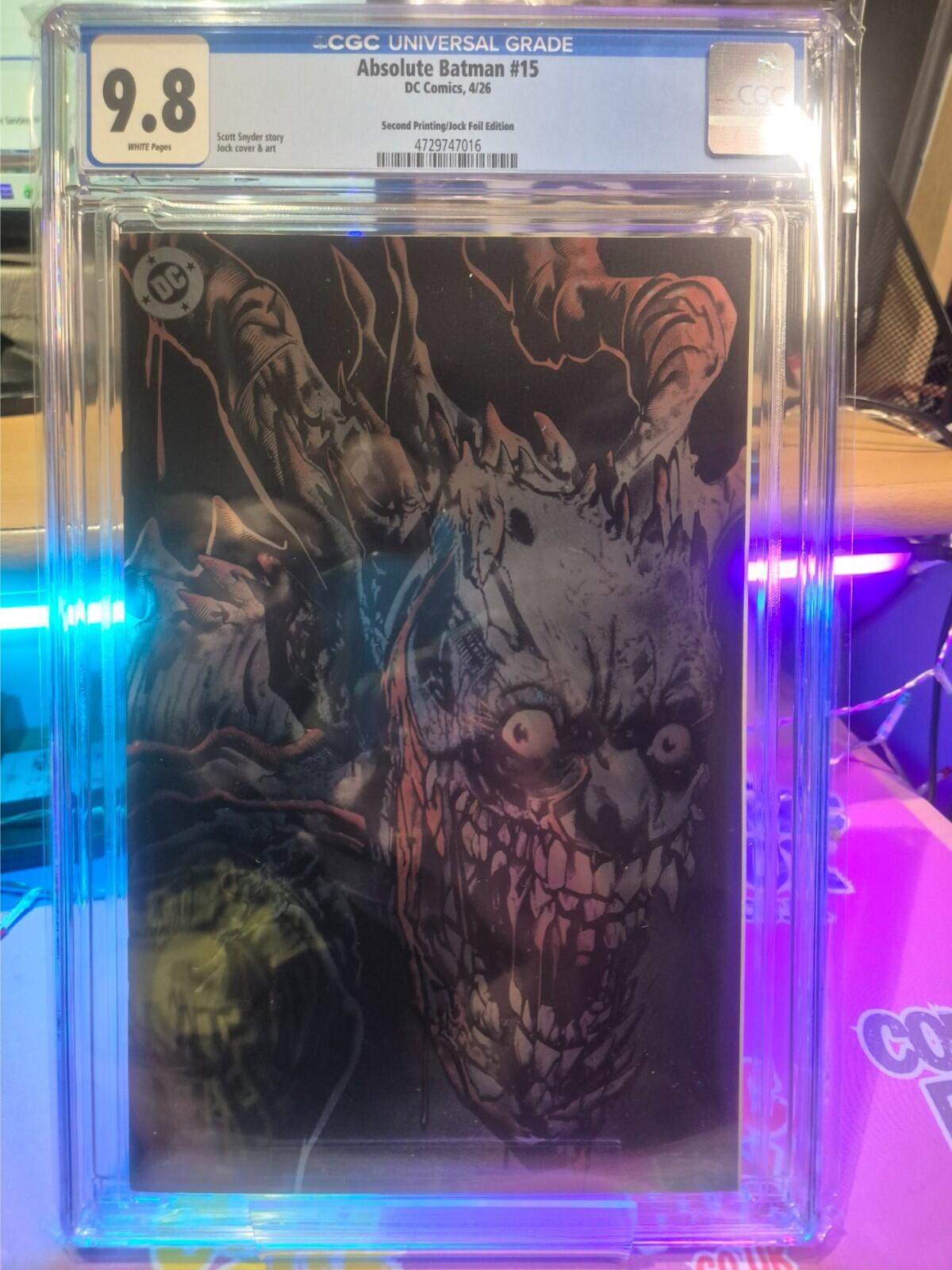 Absolute Batman #15, CGC 9.8, 2nd Printing Jock FOIL Variant