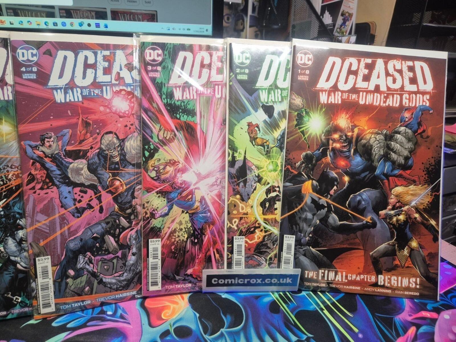 DCeased: War of The Undead Gods, Complete Set, Issues 1-8 All Books are NM
